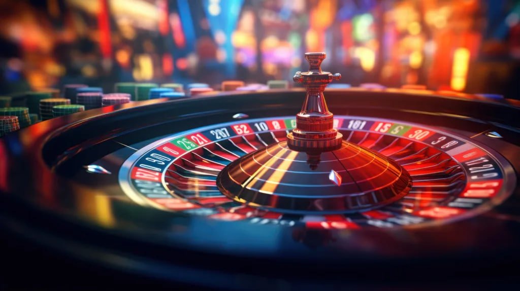 Live roulette table with dealer and real chips